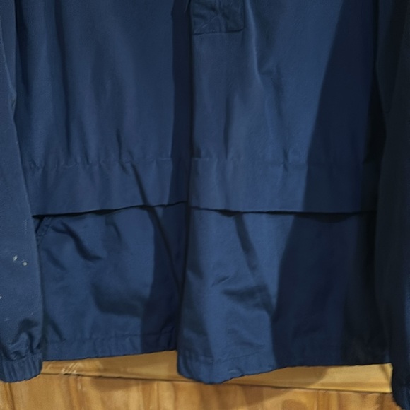 Talbots Quarter Zip Navy Blue hooded windbreaker size Medium - Picture 3 of 4